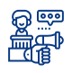 Blue Line Icon With Speech Bubbles Representing Broker-Client Claims Advocacy